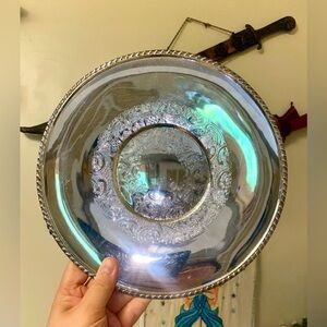 Elegant Silver Decorative Plate. Almost vintage